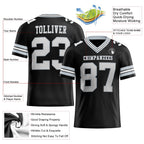 Custom Black White-Silver Authentic Football Jersey photo 2