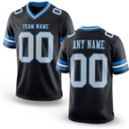 Custom Black White-Powder Blue Authentic Football Jersey
