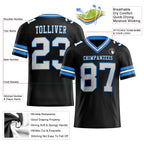 Custom Black White-Powder Blue Authentic Football Jersey photo 2