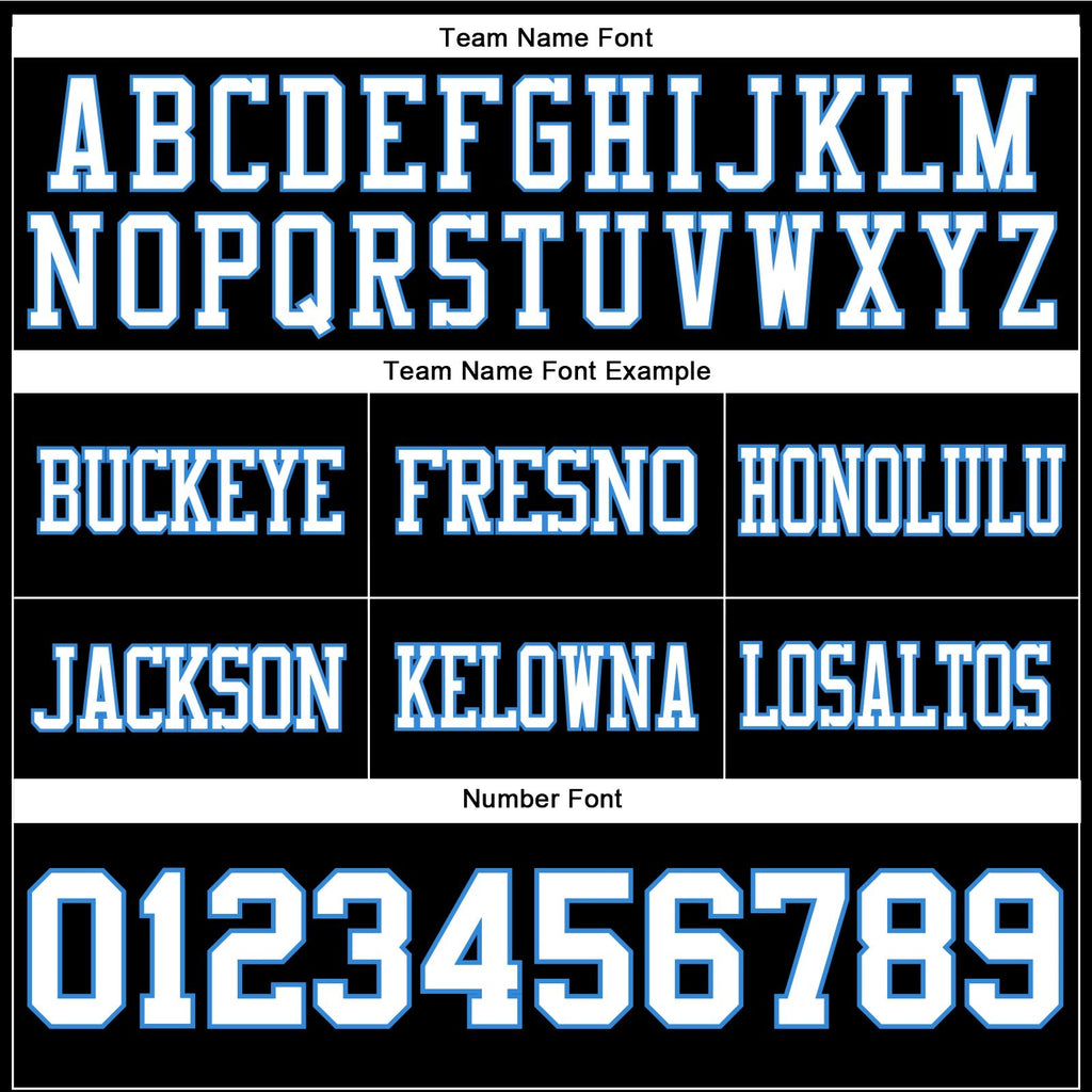 Custom Black White-Powder Blue Authentic Football Jersey photo 3