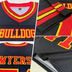 Custom Black Red-Gold Authentic Football Jersey photo 2