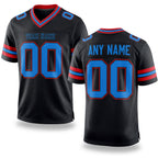 Custom Black Powder Blue-Red Authentic Football Jersey