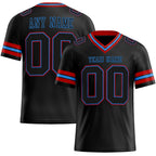 Custom Black Powder Blue-Red Authentic Football Jersey photo 1