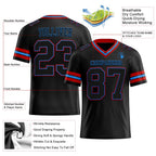 Custom Black Powder Blue-Red Authentic Football Jersey photo 2