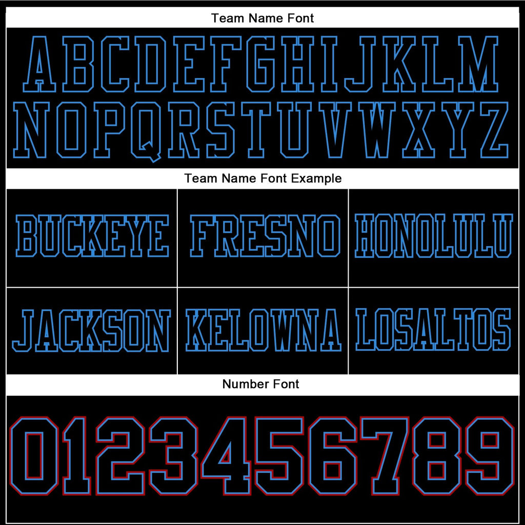 Custom Black Powder Blue-Red Authentic Football Jersey photo 3
