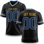 Custom Black Royal-Yellow Authentic Football Jersey