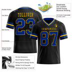 Custom Black Royal-Yellow Authentic Football Jersey photo 2