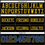 Custom Black Royal-Yellow Authentic Football Jersey photo 3