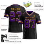Custom Black Purple-Gold Authentic Football Jersey photo 2