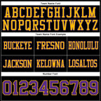 Custom Black Purple-Gold Authentic Football Jersey photo 3