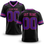 Custom Black Purple-Pink Authentic Football Jersey