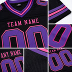 Custom Black Purple-Pink Authentic Football Jersey detail