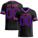 Custom Black Purple-Pink Authentic Football Jersey photo 1