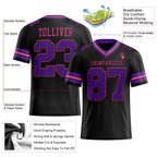Custom Black Purple-Pink Authentic Football Jersey photo 2