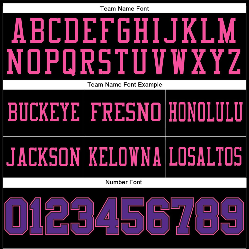 Custom Black Purple-Pink Authentic Football Jersey photo 3