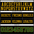 Custom Black Green-Gold Authentic Football Jersey photo 3