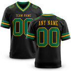 Custom Black Kelly Green-Gold Authentic Football Jersey