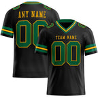 Custom Black Kelly Green-Gold Authentic Football Jersey photo 1