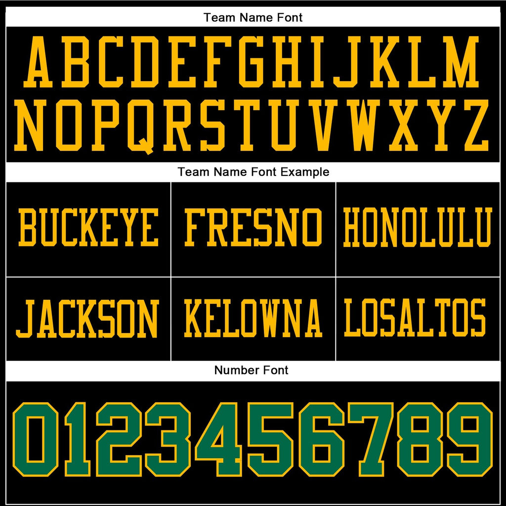 Custom Black Kelly Green-Gold Authentic Football Jersey photo 3