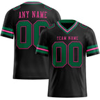 Custom Black Kelly Green-Pink Authentic Football Jersey photo 1