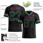 Custom Black Kelly Green-Pink Authentic Football Jersey photo 2