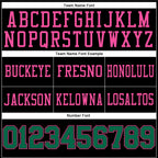 Custom Black Kelly Green-Pink Authentic Football Jersey photo 3
