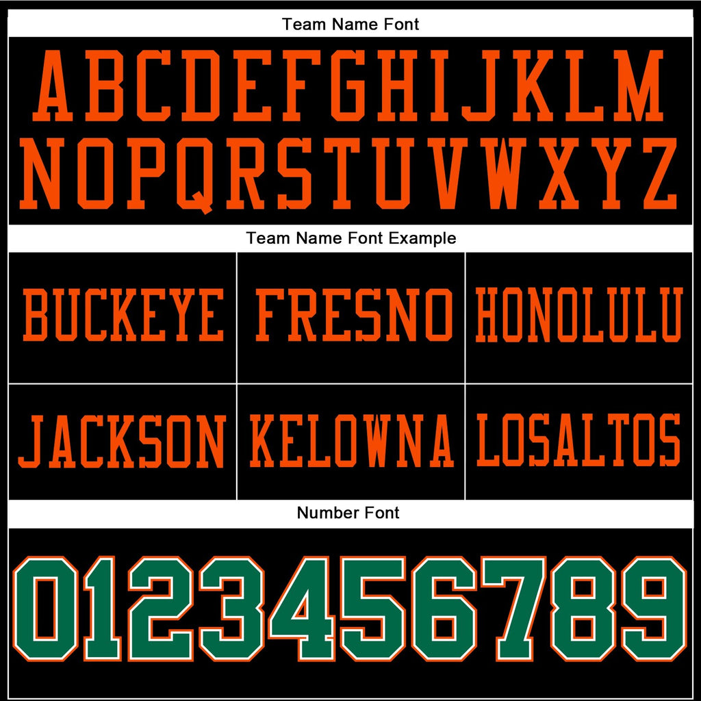 Custom Black Kelly Green-Orange Authentic Football Jersey photo 2