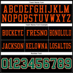 Custom Black Kelly Green-Orange Authentic Football Jersey photo 2