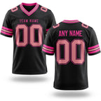 Custom Black Medium Pink-Pink Authentic Football Jersey