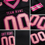 Custom Black Medium Pink-Pink Authentic Football Jersey detail