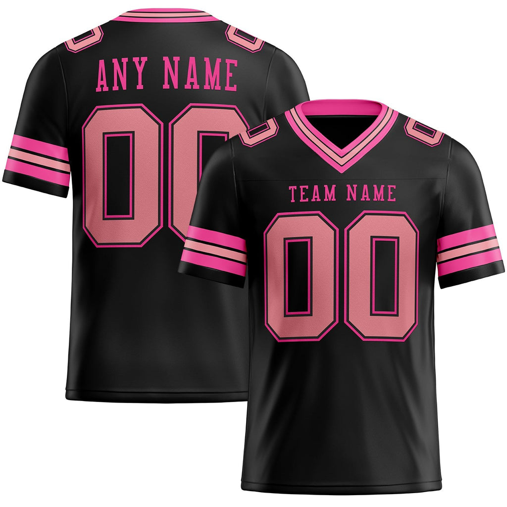 Custom Black Medium Pink-Pink Authentic Football Jersey photo 1