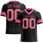 Custom Black Medium Pink-Pink Authentic Football Jersey photo 1