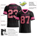 Custom Black Medium Pink-Pink Authentic Football Jersey photo 2