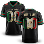Custom Black Vintage Mexican Flag Kelly Green Red-City Cream Authentic Football Jersey
