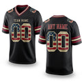 Custom Black Vintage USA Flag Crimson-City Cream Authentic Football Jersey