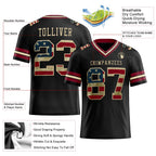 Custom Black Vintage USA Flag Crimson-City Cream Authentic Football Jersey photo 2