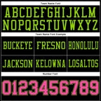 Custom Black Pink-Neon Green Authentic Football Jersey photo 3