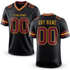 Custom Black Burgundy-Gold Authentic Football Jersey