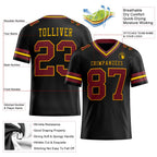 Custom Black Burgundy-Gold Authentic Football Jersey photo 2
