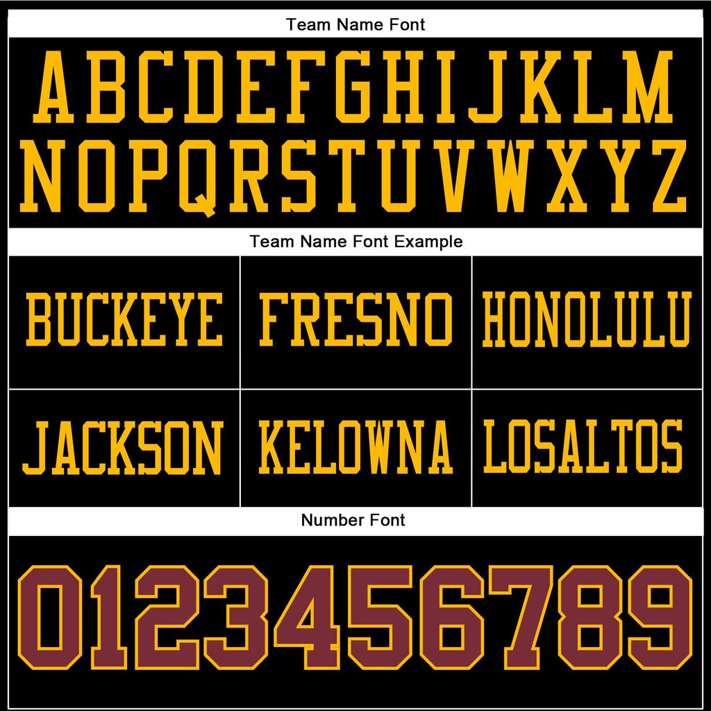 Custom Black Burgundy-Gold Authentic Football Jersey photo 3