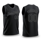 Custom Black Steel Gray Authentic Throwback Basketball Jersey