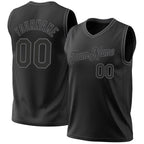 Custom Black Steel Gray Authentic Throwback Basketball Jersey photo 1