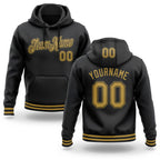 Custom Stitched Black Old Gold Sports Pullover Sweatshirt Hoodie