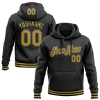 Custom Stitched Black Old Gold Sports Pullover Sweatshirt Hoodie photo 1