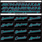 Custom Stitched Black Pink-Aqua Sports Pullover Sweatshirt Hoodie photo 4