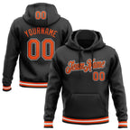 Custom Stitched Black Orange-White Sports Pullover Sweatshirt Hoodie photo 1