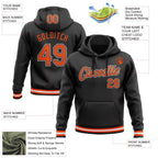 Custom Stitched Black Orange-White Sports Pullover Sweatshirt Hoodie photo 3