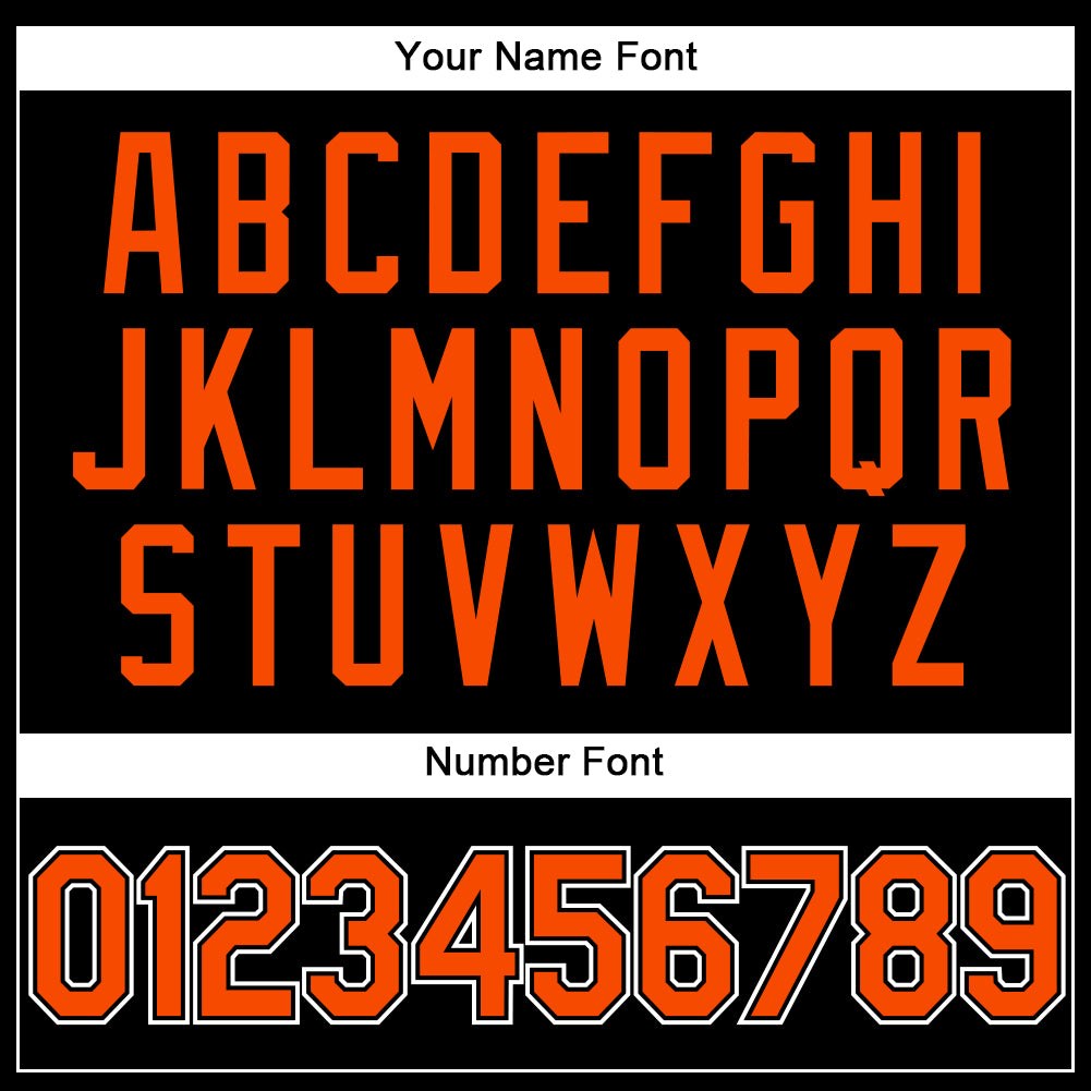 Custom Stitched Black Orange-White Sports Pullover Sweatshirt Hoodie photo 5