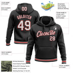 Custom Stitched Black White-Red Sports Pullover Sweatshirt Hoodie photo 3