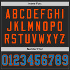 Custom Black Blue-Orange Mesh Authentic Throwback Football Jersey photo 3